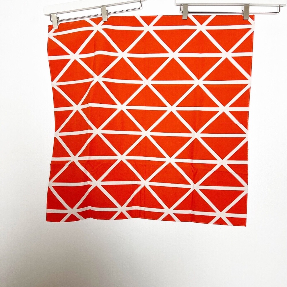 JAB Anstoetz Fabric White Orange New 27" x 27" Made in Italy UV Stain resistant